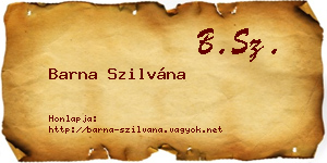 Barna Szilvána névjegykártya