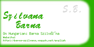 szilvana barna business card